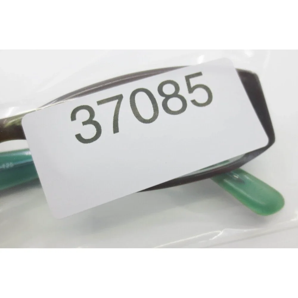 J02 BR Eyeglass Frames Brown Teal Green Rectangle Full Rim 50-17-135 37085